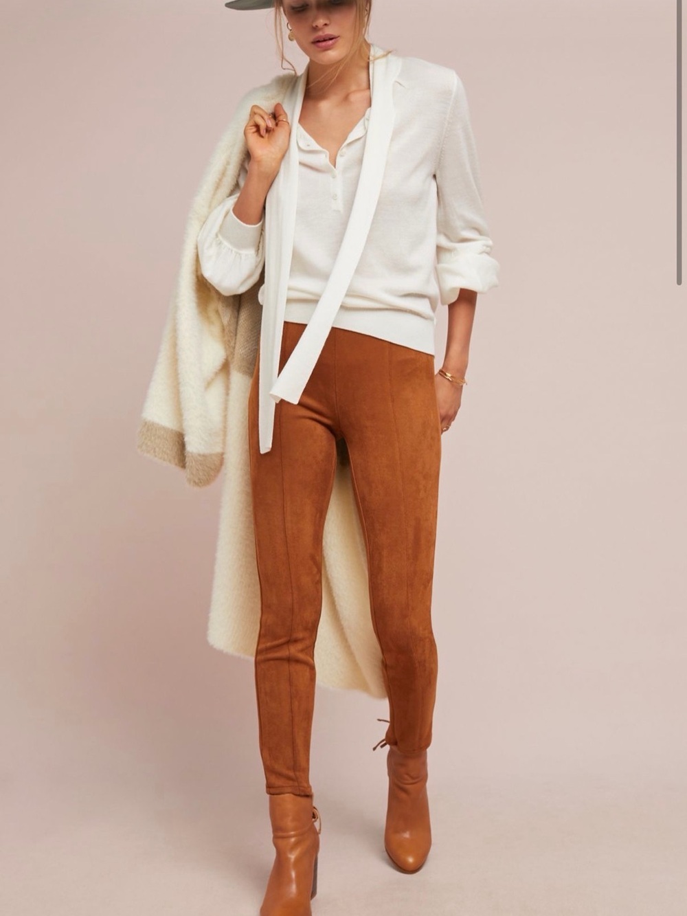 Anthropologie Faux Suede Leggings